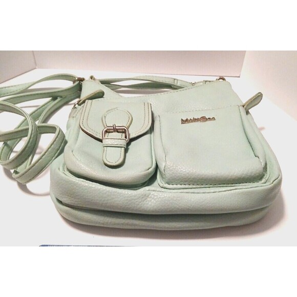 Multi Sac Light Blue Crossbody Purse – Adjustable Strap – Zipper Pockets - Picture 1 of 11